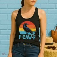 Retro F Caw F Black Bird Crow Funny Crow Lover Women's Tank Top thumb 2