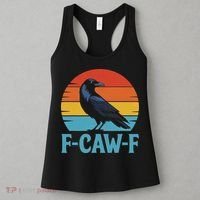 Retro F Caw F Black Bird Crow Funny Crow Lover Women's Tank Top thumb 3