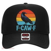 Retro F Caw F Black Bird Crow Funny Crow Lover Hat thumb 0