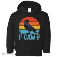 Retro F Caw F Black Bird Crow Funny Crow Lover Toddler Hoodie thumb 0