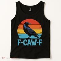 Retro F Caw F Black Bird Crow Funny Crow Lover Tank Top thumb 2