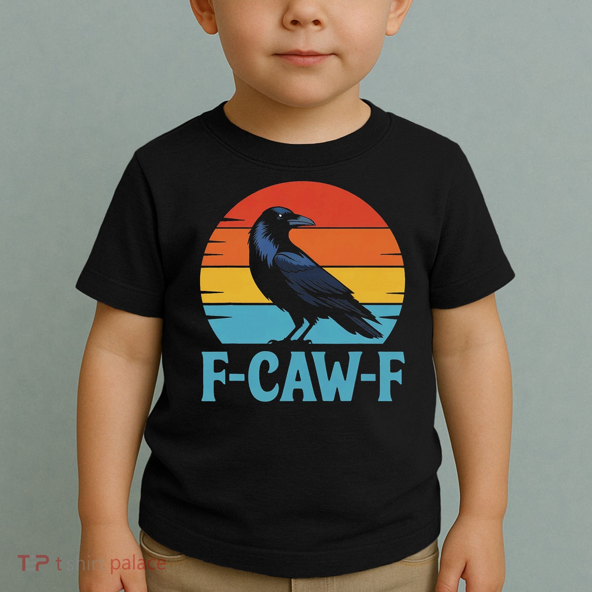 Retro F Caw F Black Bird Crow Funny Crow Lover Toddler T-Shirt