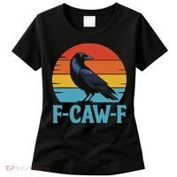 Retro F Caw F Black Bird Crow Funny Crow Lover Women's T-Shirt thumb 0