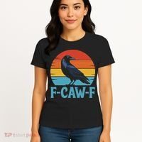 Retro F Caw F Black Bird Crow Funny Crow Lover Women's T-Shirt thumb 4