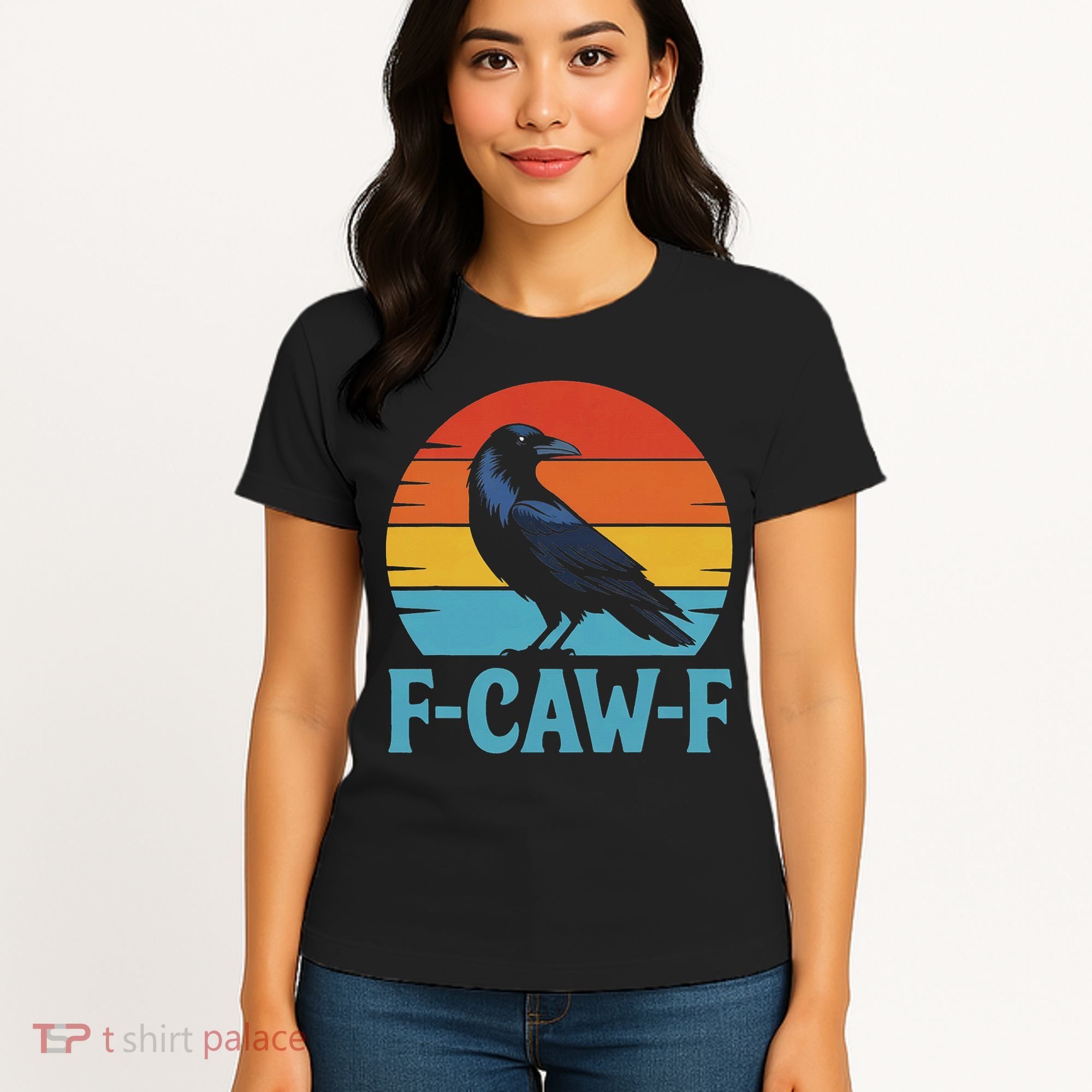 Retro F Caw F Black Bird Crow Funny Crow Lover Women's T-Shirt