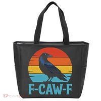 Retro F Caw F Black Bird Crow Funny Crow Lover Tote Bag thumb 0