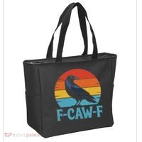Retro F Caw F Black Bird Crow Funny Crow Lover Tote Bag thumb 2