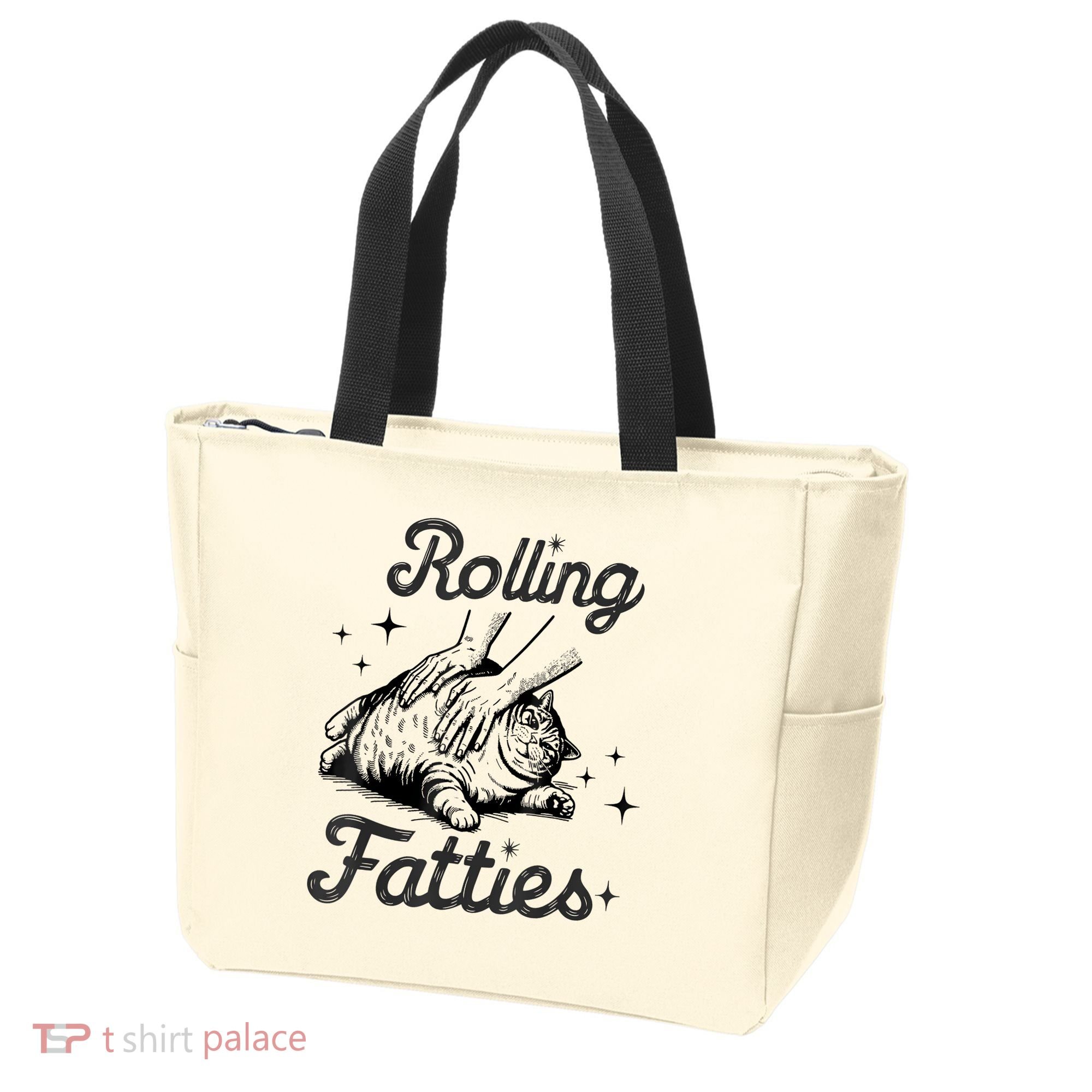 Rolling Fatties Cat Funny Cute Cat Lover Kitten Owner Kitty Tote Bag