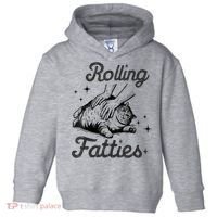 Rolling Fatties Cat Funny Cute Cat Lover Kitten Owner Kitty Toddler Hoodie thumb 0