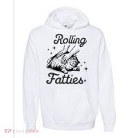 Rolling Fatties Cat Funny Cute Cat Lover Kitten Owner Kitty Comfort Colors Garment-Dyed Hooded Sweatshirt thumb 0