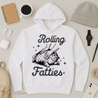 Rolling Fatties Cat Funny Cute Cat Lover Kitten Owner Kitty Hoodie thumb 3