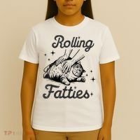 Rolling Fatties Cat Funny Cute Cat Lover Kitten Owner Kitty T-Shirt thumb 4