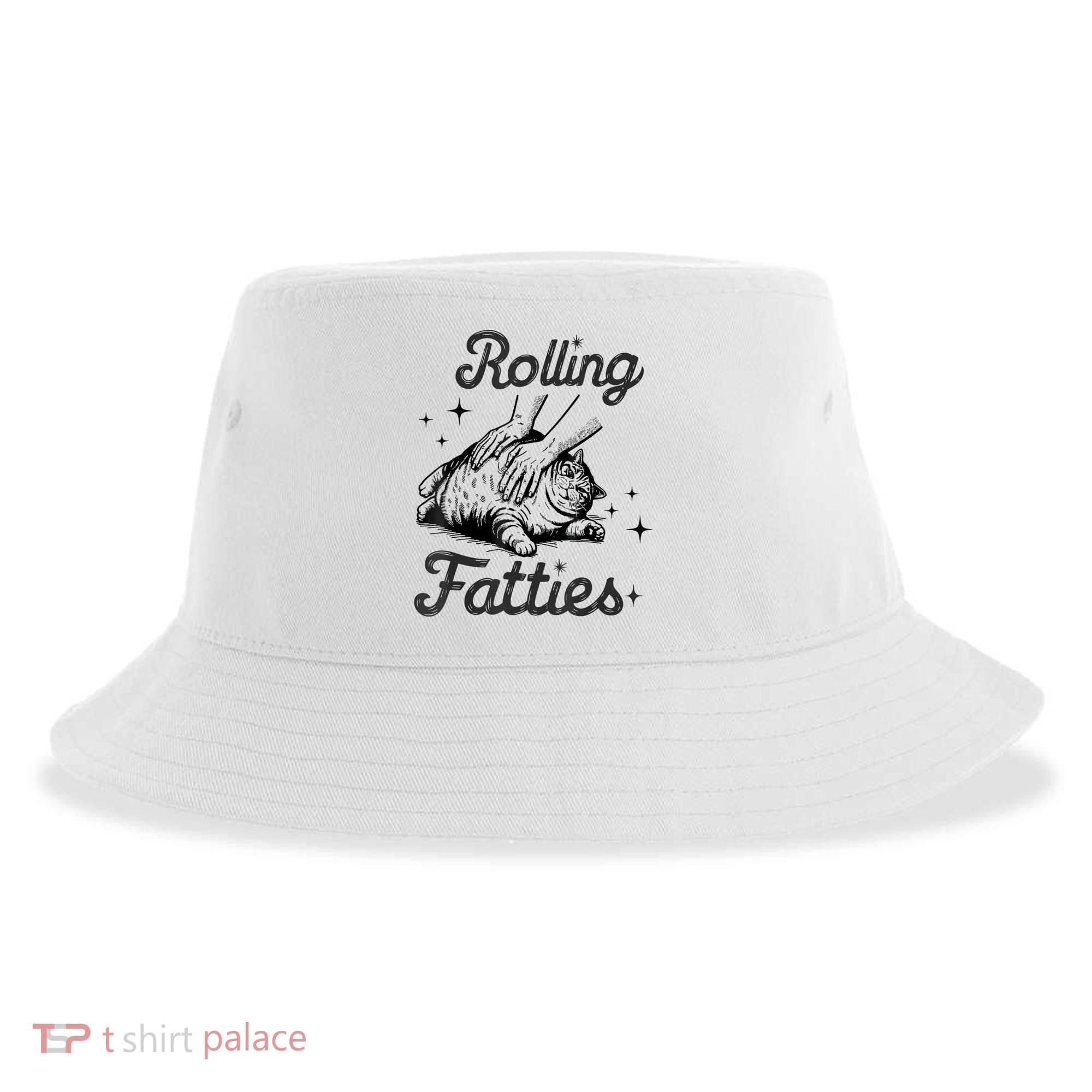 Rolling Fatties Cat Funny Cute Cat Lover Kitten Owner Kitty Sustainable Bucket Hat