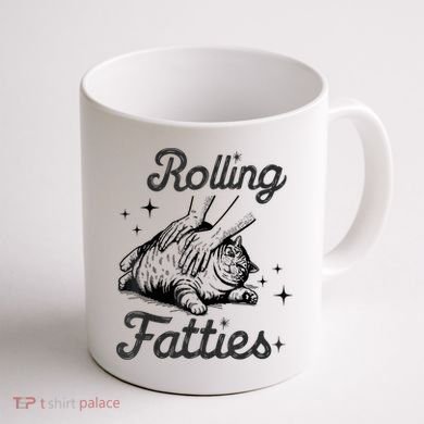 Rolling Fatties Cat Funny Cute Cat Lover Kitten Owner Kitty Coffee Mug back