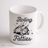 Rolling Fatties Cat Funny Cute Cat Lover Kitten Owner Kitty Coffee Mug thumb 1