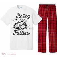 Rolling Fatties Cat Funny Cute Cat Lover Kitten Owner Kitty Pajama Set thumb 0