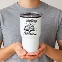 Rolling Fatties Cat Funny Cute Cat Lover Kitten Owner Kitty Tumbler thumb 2