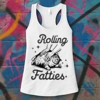 Rolling Fatties Cat Funny Cute Cat Lover Kitten Owner Kitty Women's Tank Top thumb 3