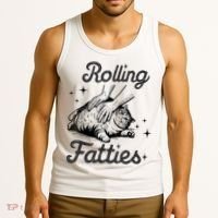 Rolling Fatties Cat Funny Cute Cat Lover Kitten Owner Kitty Tank Top thumb 3