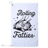 Rolling Fatties Cat Funny Cute Cat Lover Kitten Owner Kitty Golf Towel thumb 0