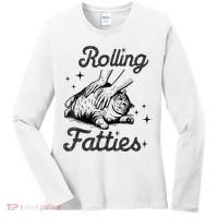 Rolling Fatties Cat Funny Cute Cat Lover Kitten Owner Kitty Women's Long Sleeve Shirt thumb 0