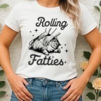 Rolling Fatties Cat Funny Cute Cat Lover Kitten Owner Kitty Women's T-Shirt thumb 2