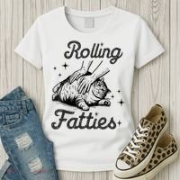 Rolling Fatties Cat Funny Cute Cat Lover Kitten Owner Kitty Women's T-Shirt thumb 3