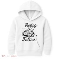 Rolling Fatties Cat Funny Cute Cat Lover Kitten Owner Kitty Kids Hoodie thumb 0