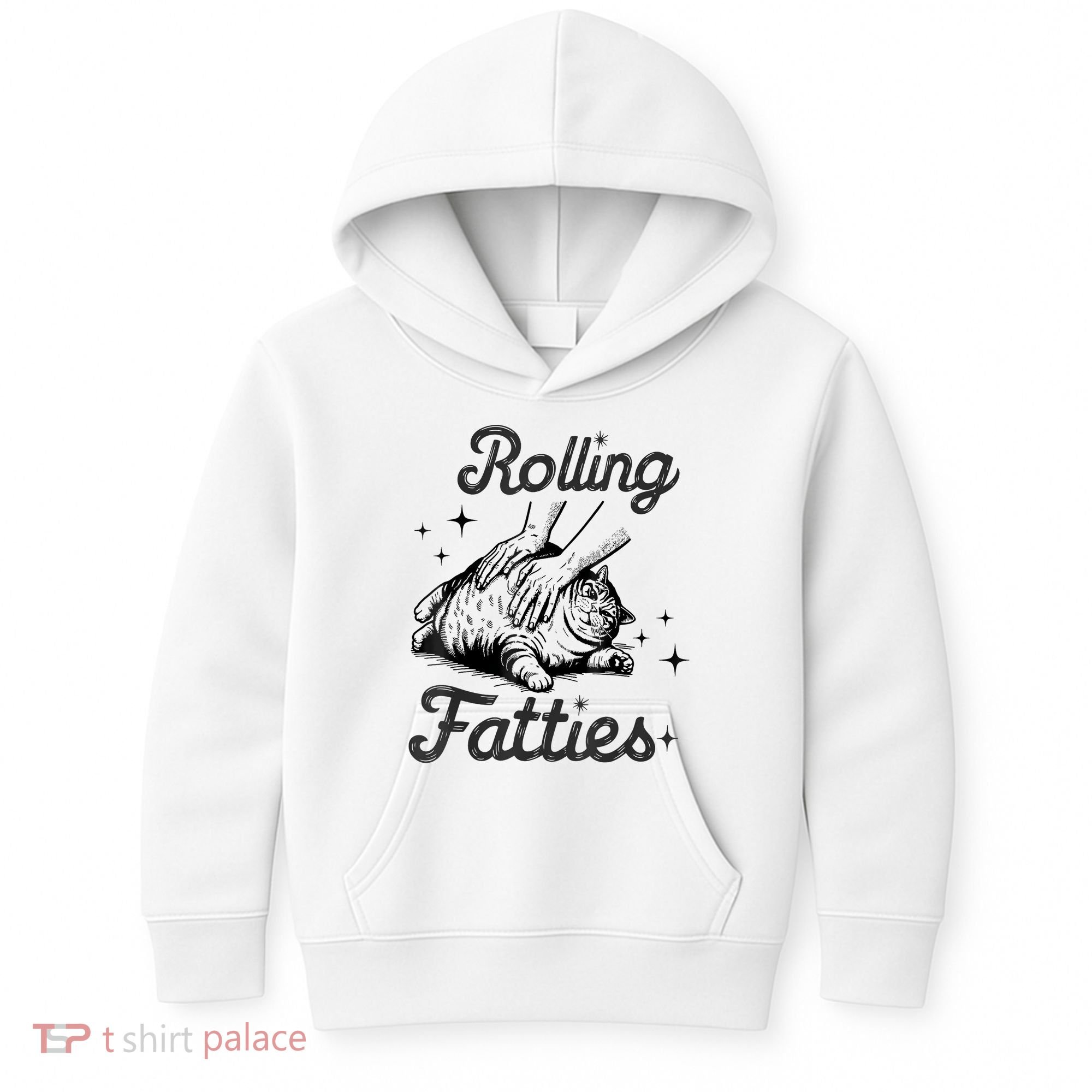 Rolling Fatties Cat Funny Cute Cat Lover Kitten Owner Kitty Kids Hoodie