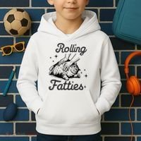 Rolling Fatties Cat Funny Cute Cat Lover Kitten Owner Kitty Kids Hoodie thumb 2