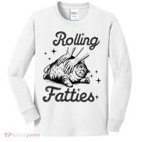 Rolling Fatties Cat Funny Cute Cat Lover Kitten Owner Kitty Kids Long Sleeve Shirt thumb 0