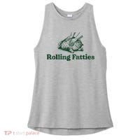 Rolling Fatties Cat Funny Cute Cat Lover Kitten Owner Kitty Ladies PosiCharge Tri-Blend Wicking Tank thumb 0