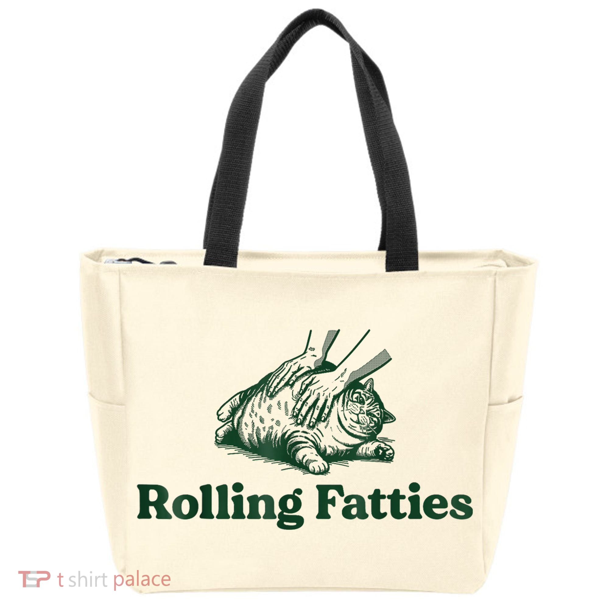 Rolling Fatties Cat Funny Cute Cat Lover Kitten Owner Kitty Tote Bag