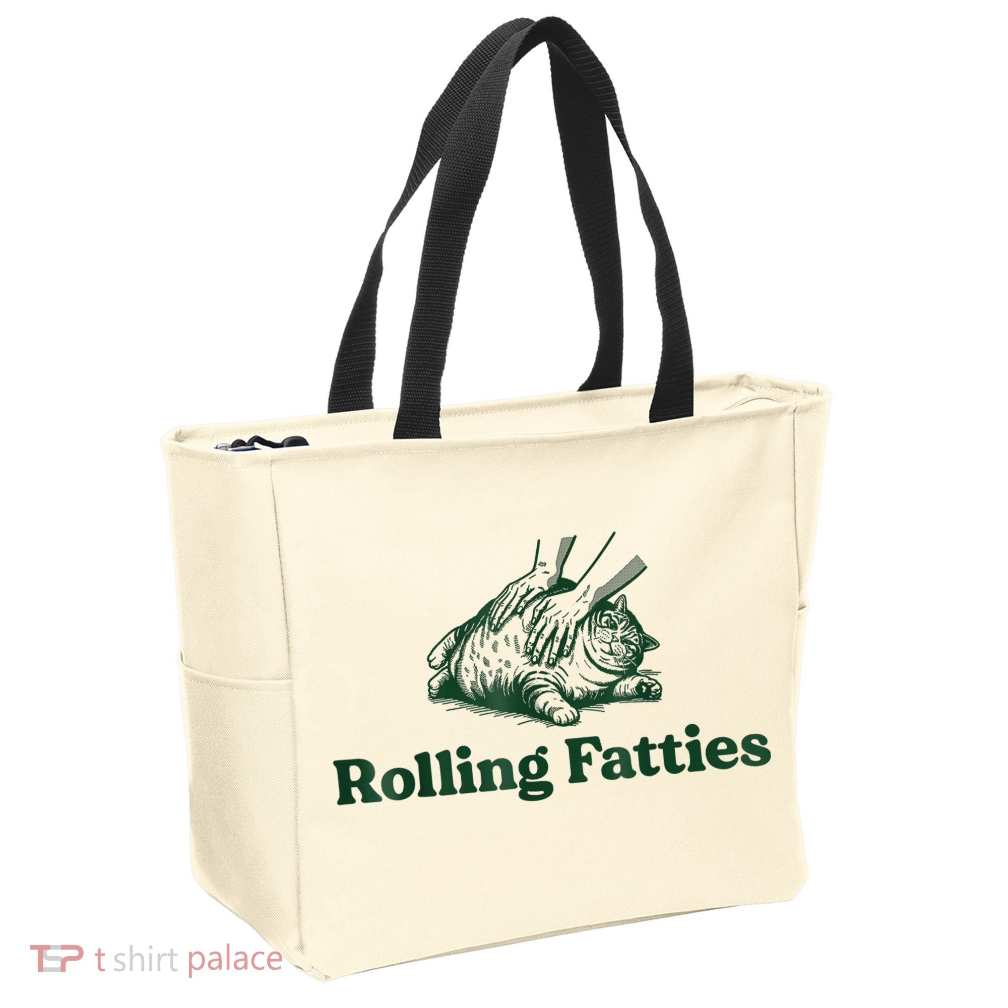 Rolling Fatties Cat Funny Cute Cat Lover Kitten Owner Kitty Tote Bag