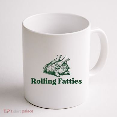 Rolling Fatties Cat Funny Cute Cat Lover Kitten Owner Kitty Coffee Mug back