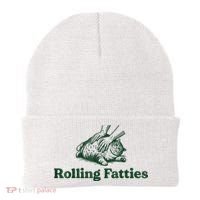 Rolling Fatties Cat Funny Cute Cat Lover Kitten Owner Kitty Beanie thumb 0