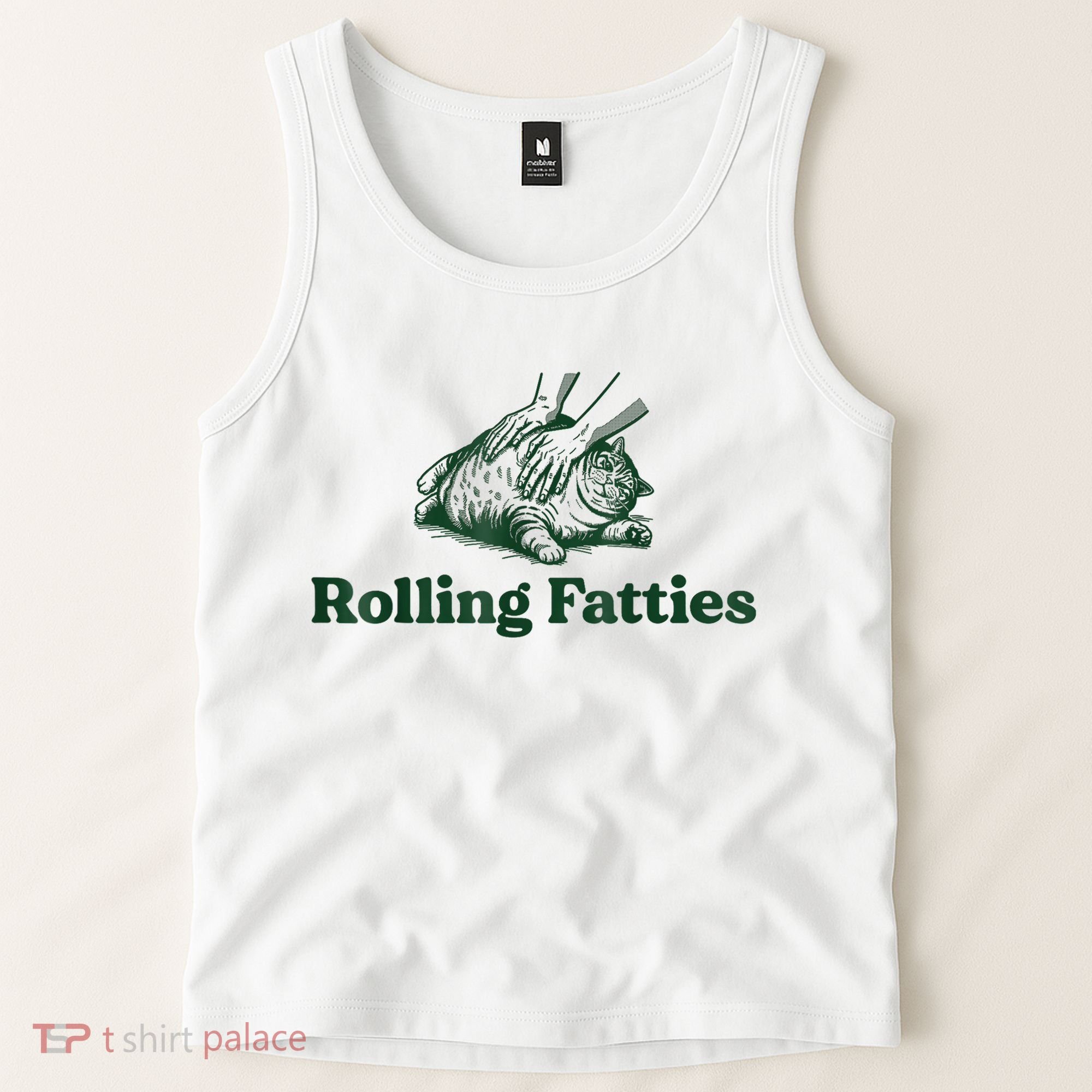 Rolling Fatties Cat Funny Cute Cat Lover Kitten Owner Kitty Tank Top