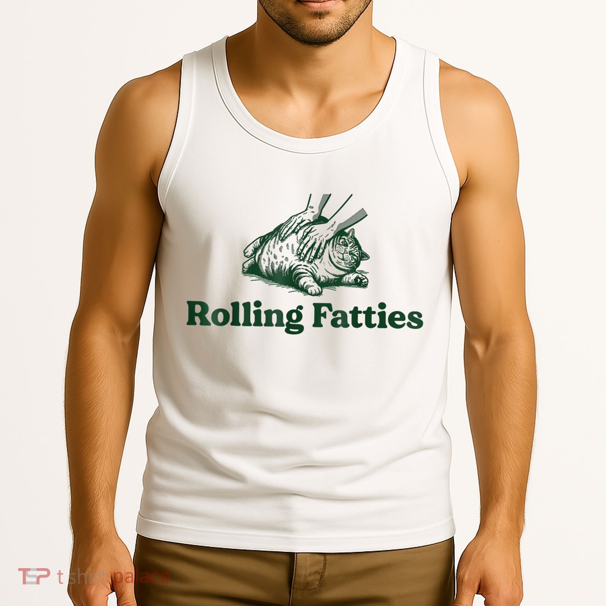 Rolling Fatties Cat Funny Cute Cat Lover Kitten Owner Kitty Tank Top