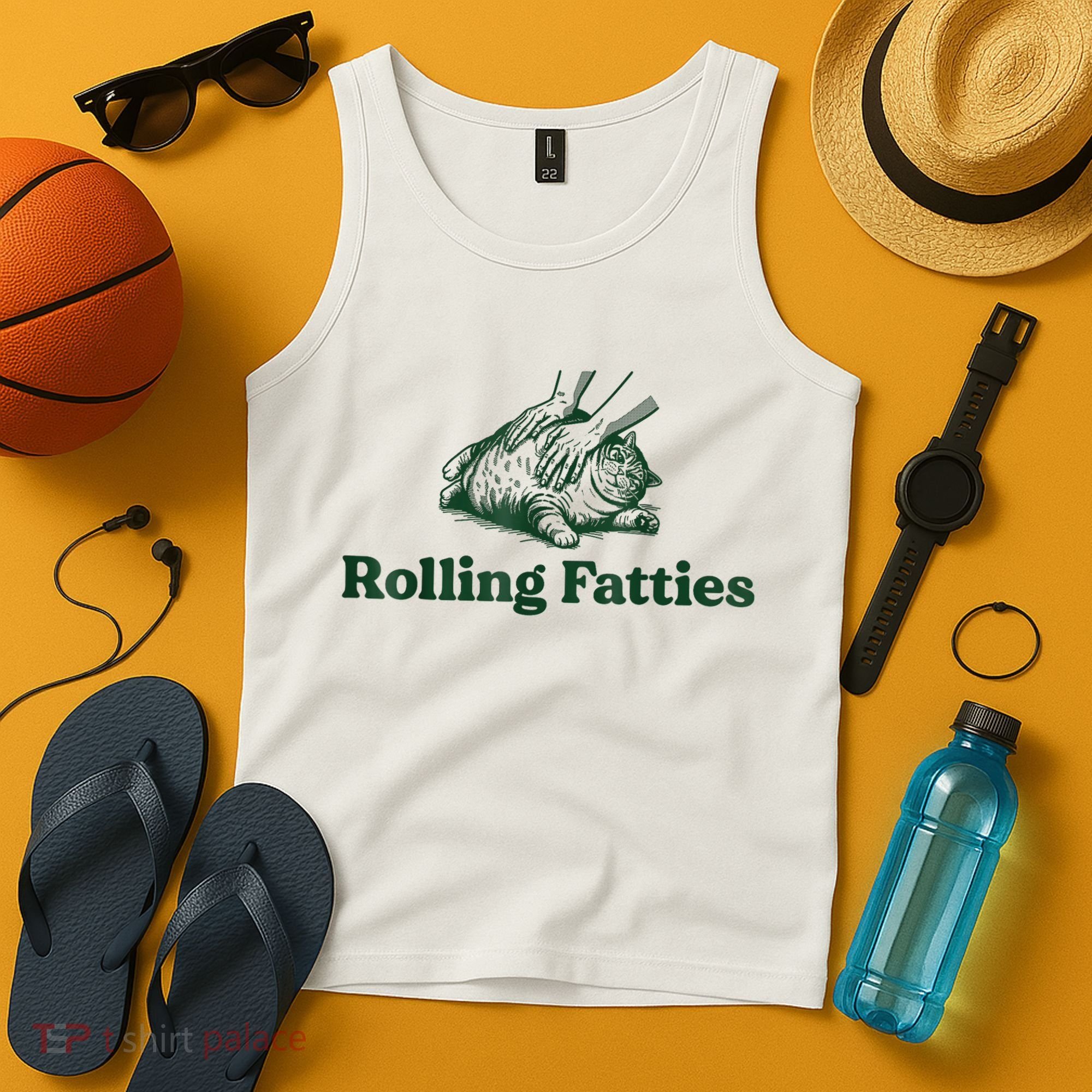 Rolling Fatties Cat Funny Cute Cat Lover Kitten Owner Kitty Tank Top