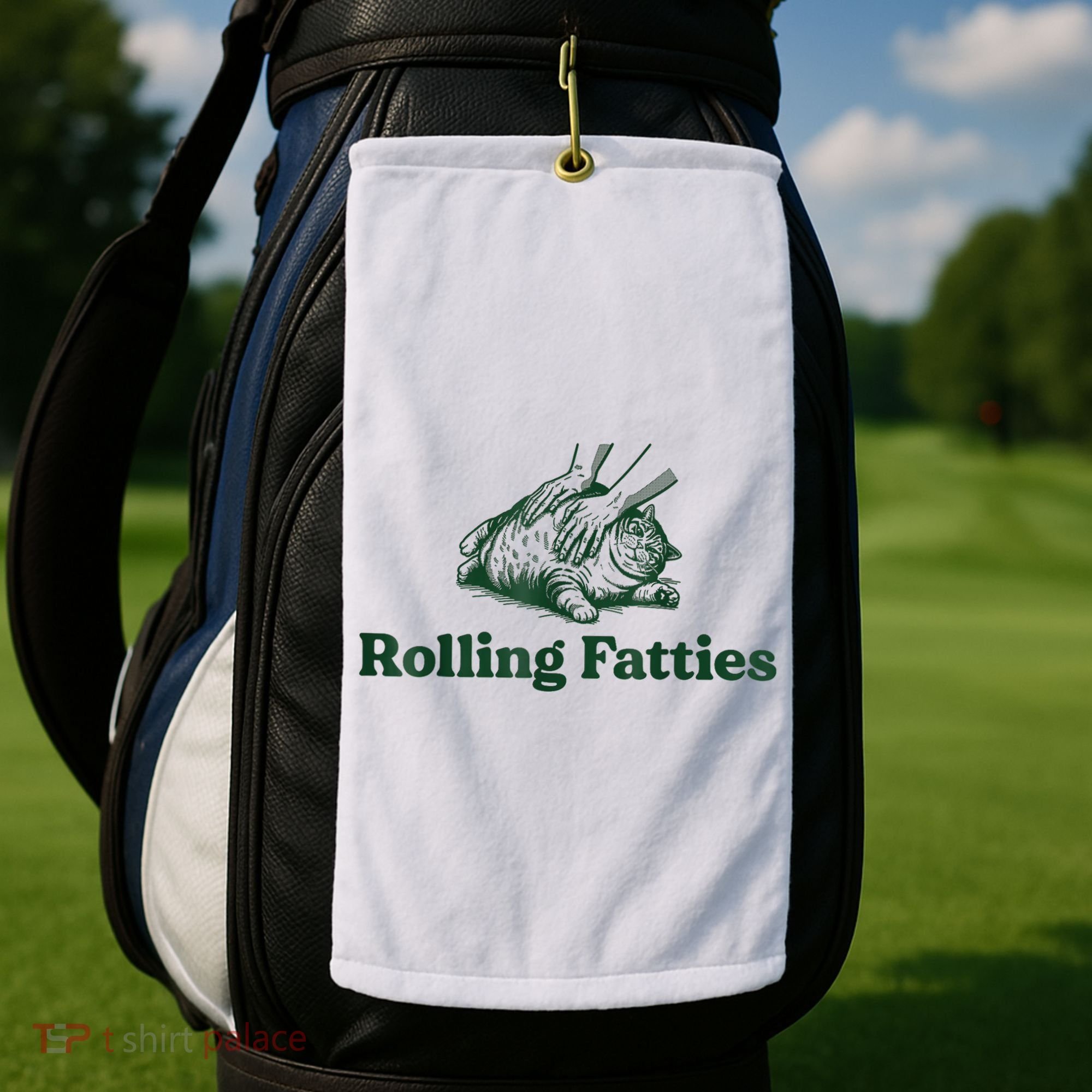 Rolling Fatties Cat Funny Cute Cat Lover Kitten Owner Kitty Golf Towel