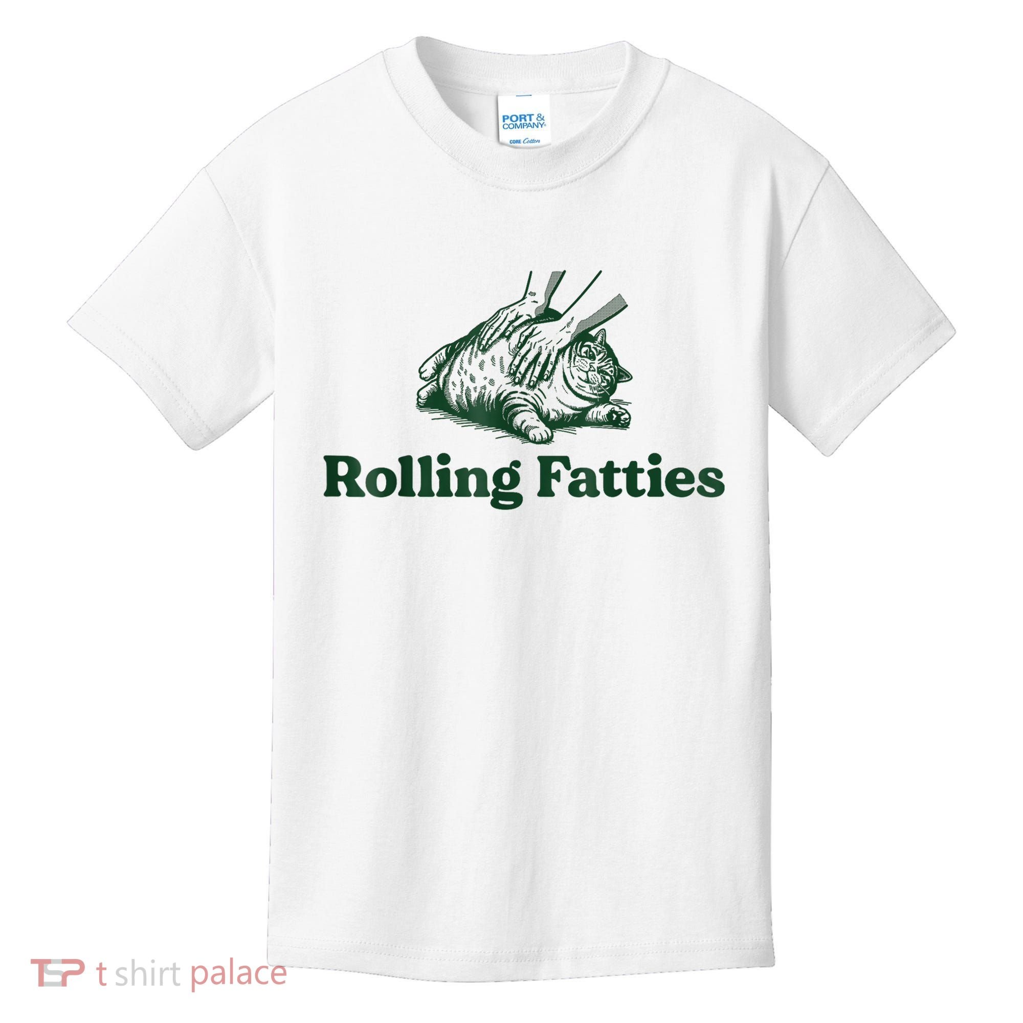 Rolling Fatties Cat Funny Cute Cat Lover Kitten Owner Kitty Kids T-Shirt