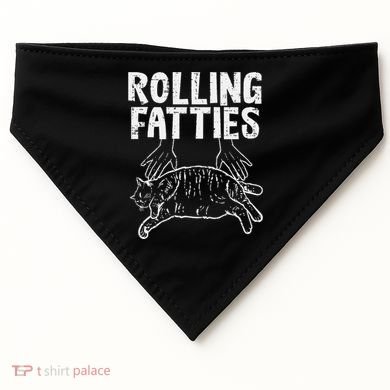 Rolling Fatties Cat Funny Fat Kitten USA-Made Doggie Bandana