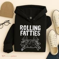 Rolling Fatties Cat Funny Fat Kitten Hoodie thumb 4