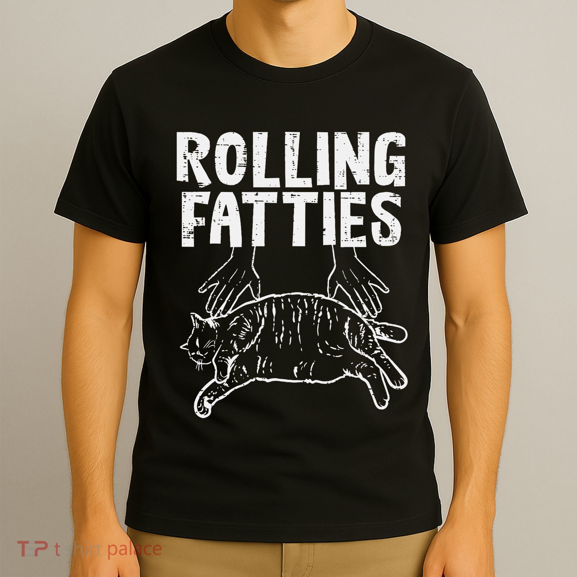 Rolling Fatties Cat Funny Fat Kitten T-Shirt
