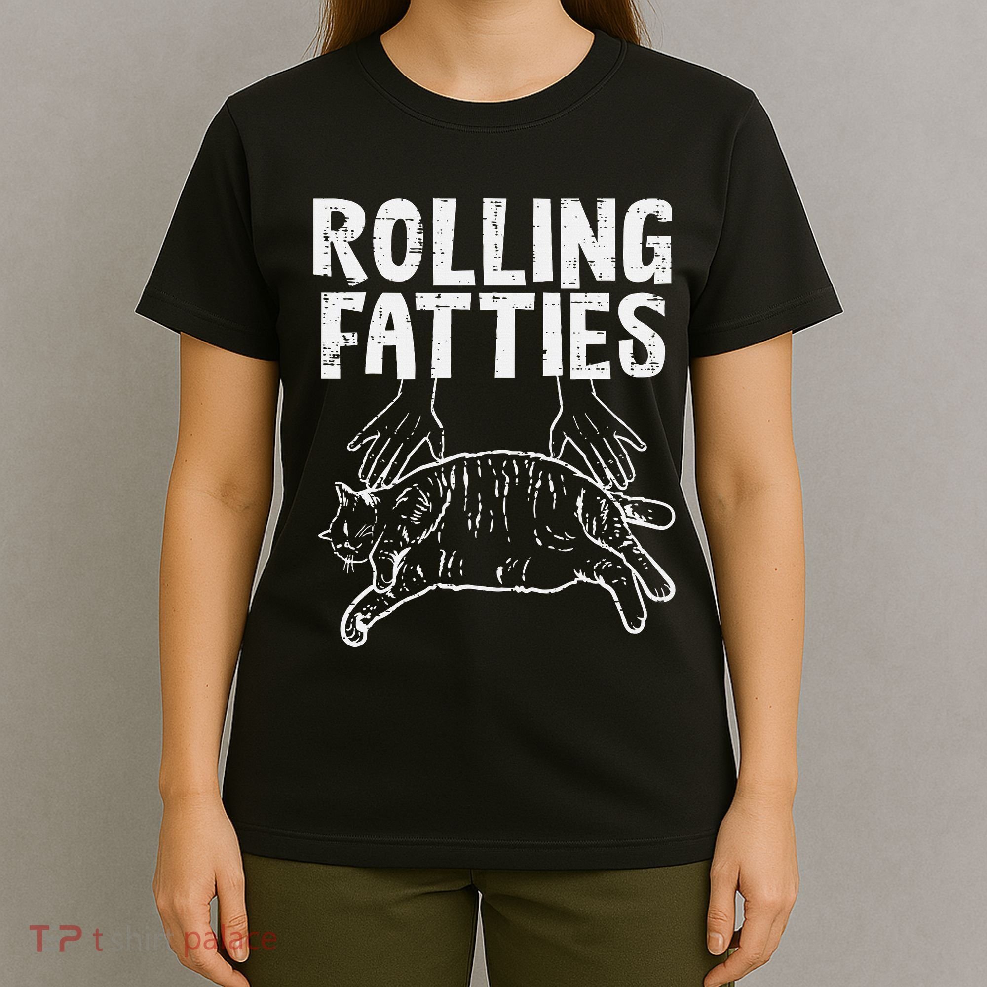 Rolling Fatties Cat Funny Fat Kitten T-Shirt