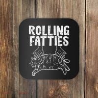 Rolling Fatties Cat Funny Fat Kitten Coaster thumb 0