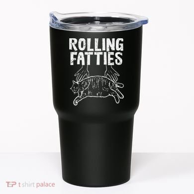 Rolling Fatties Cat Funny Fat Kitten Tumbler