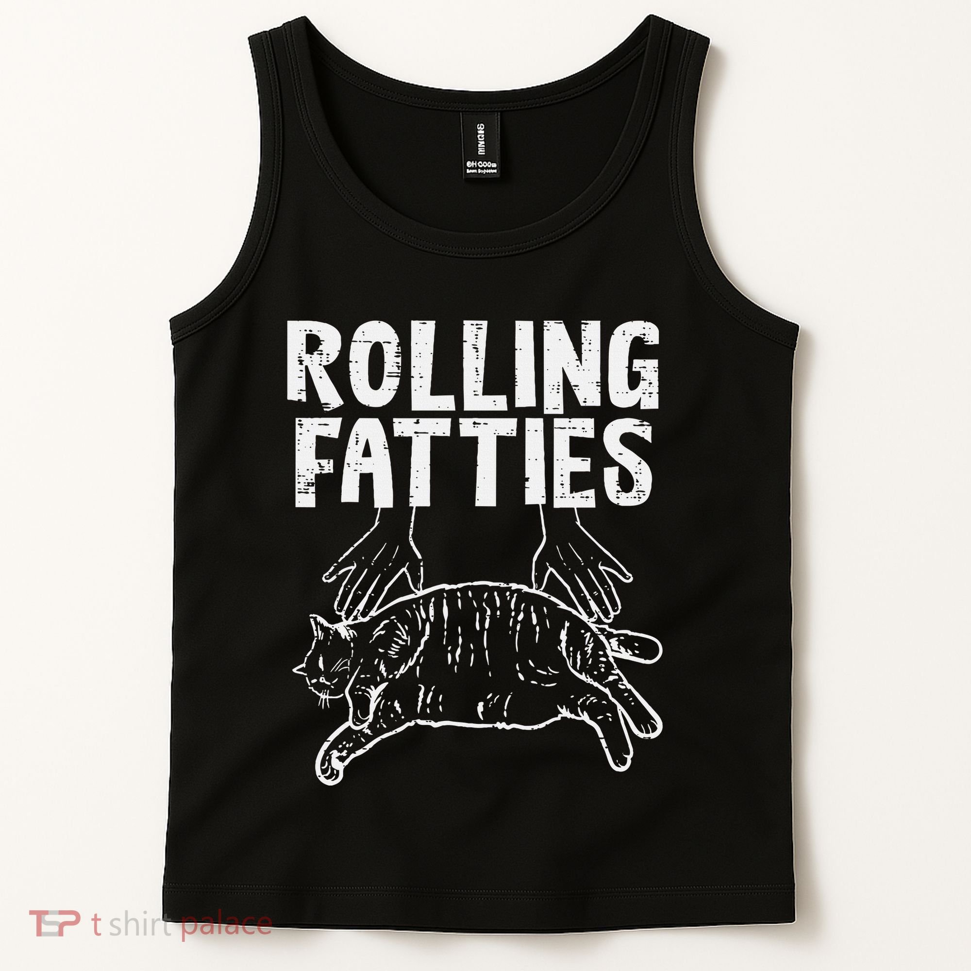 Rolling Fatties Cat Funny Fat Kitten Tank Top