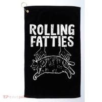 Rolling Fatties Cat Funny Fat Kitten Golf Towel thumb 0