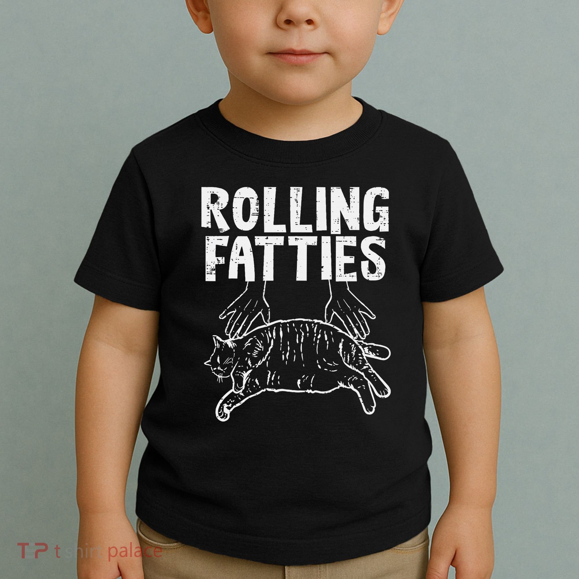 Rolling Fatties Cat Funny Fat Kitten Toddler T-Shirt